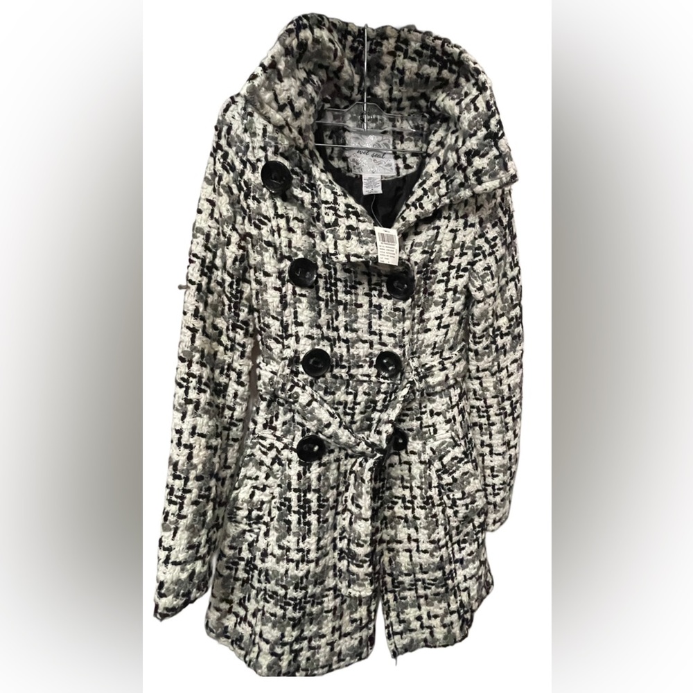 Wet Seal Y2k Tweed Black and White Women's Coat Sz S
